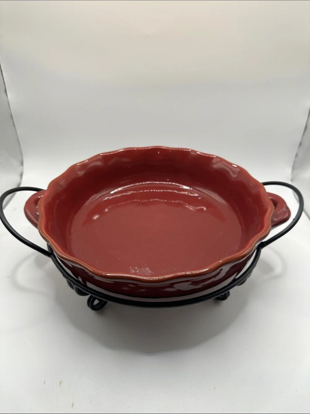 Red Ceramic Serving Baker with Handles